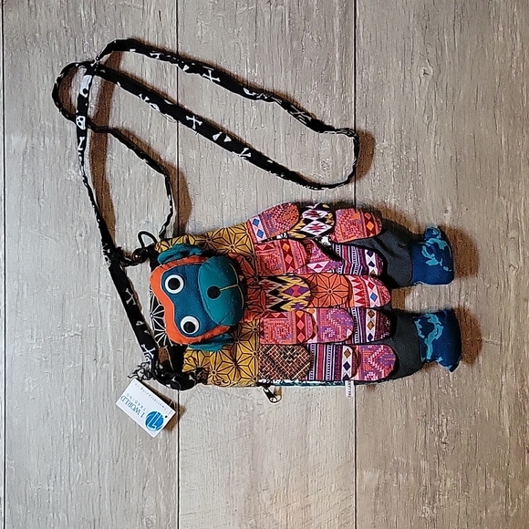 Monkey Drawstring Backpack Purse - Picture 1 of 16